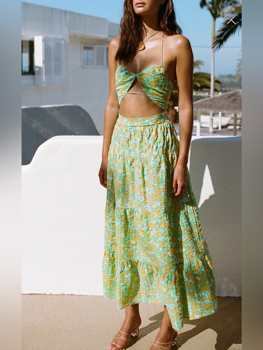 SABO the green floral Calais halter dress by Sabo Skirt size Medium